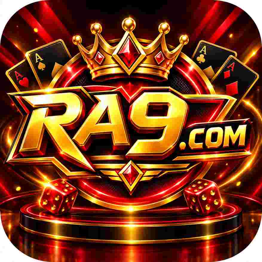 RA9 Game logo with premium red and gold gaming design